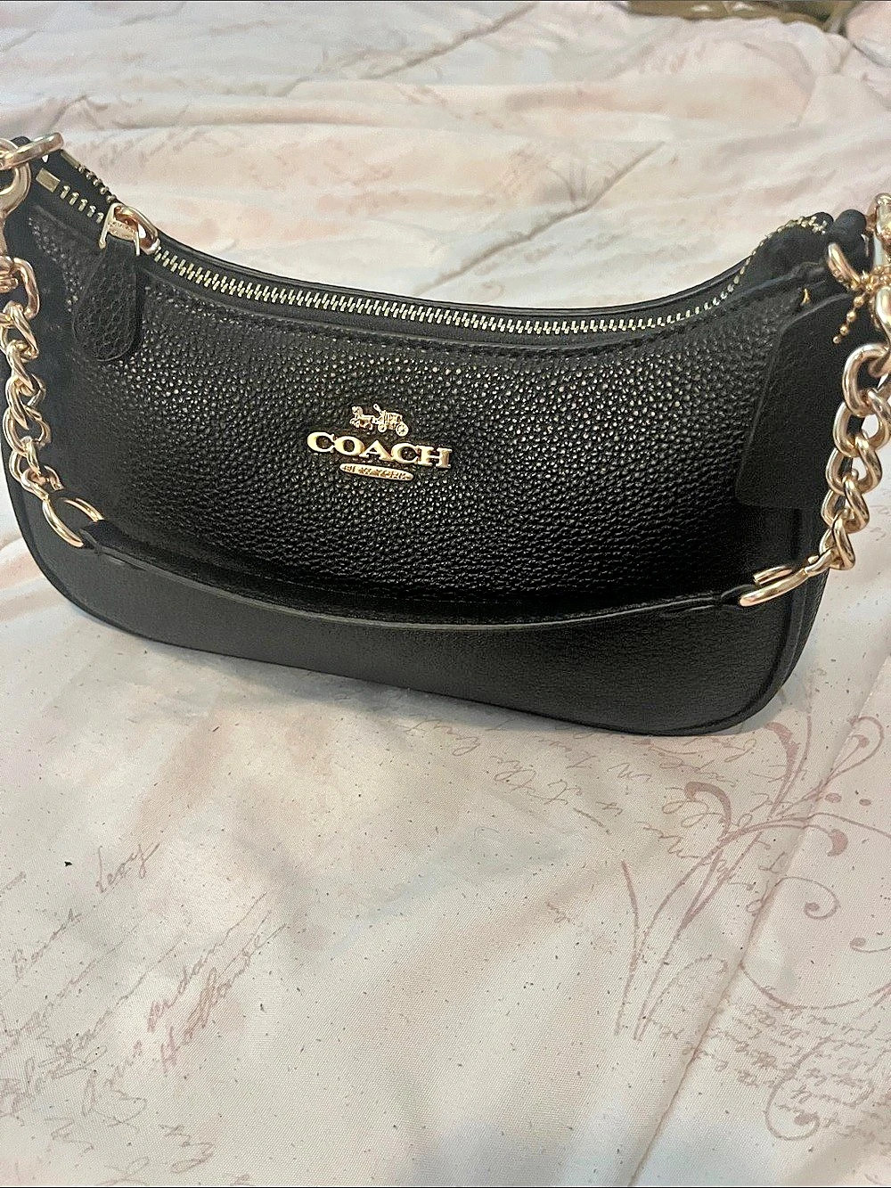 Coach Teri Shoulder Bag Black Chain Crossbody Bag